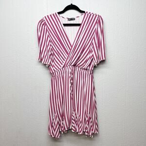 PrettyGarden Cross Over Ruffle Midi Dress Womens Medium Cottagcore Party Casual